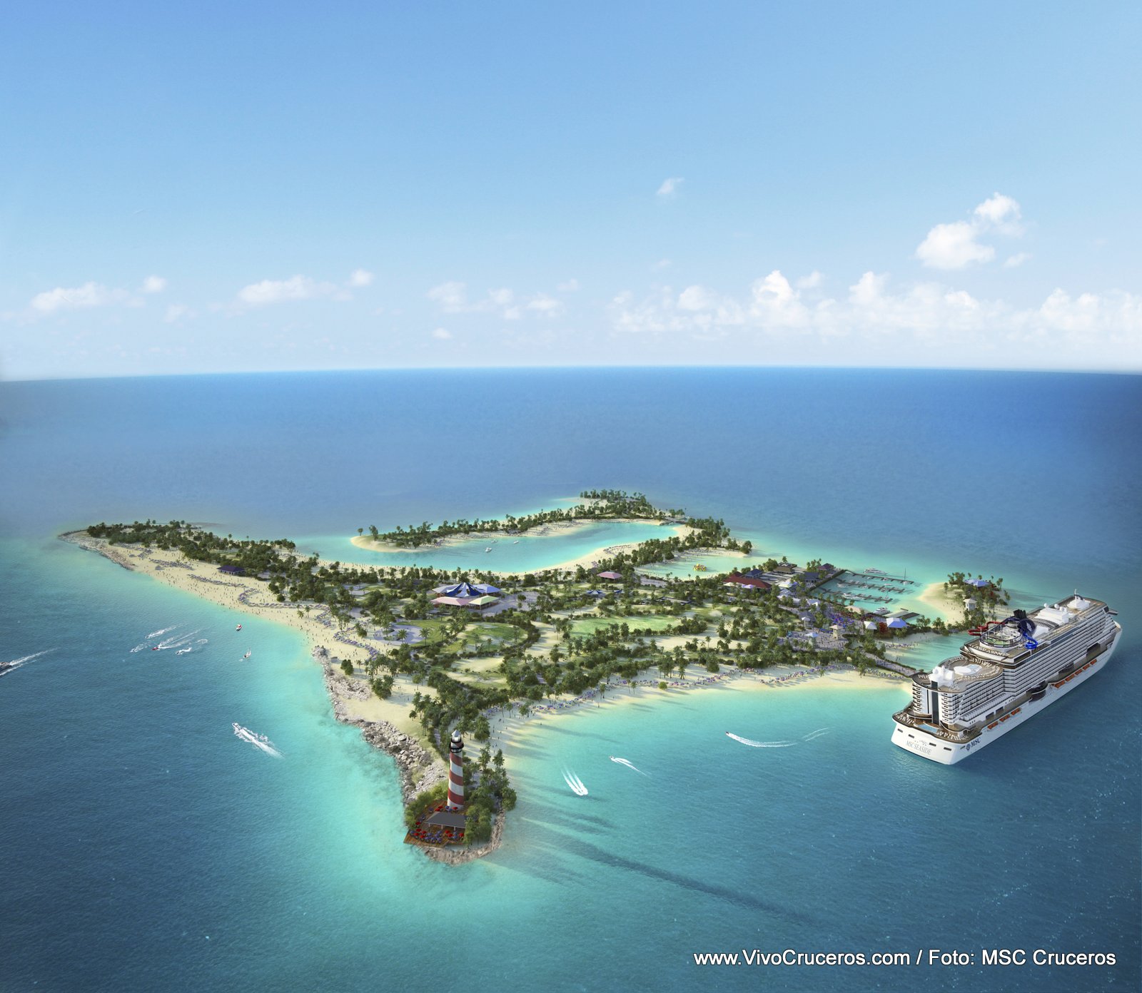 Detalles de la isla privada caribeña Ocean MSC Marine Reserve de MSC Cruceros - VivoCruceros.com