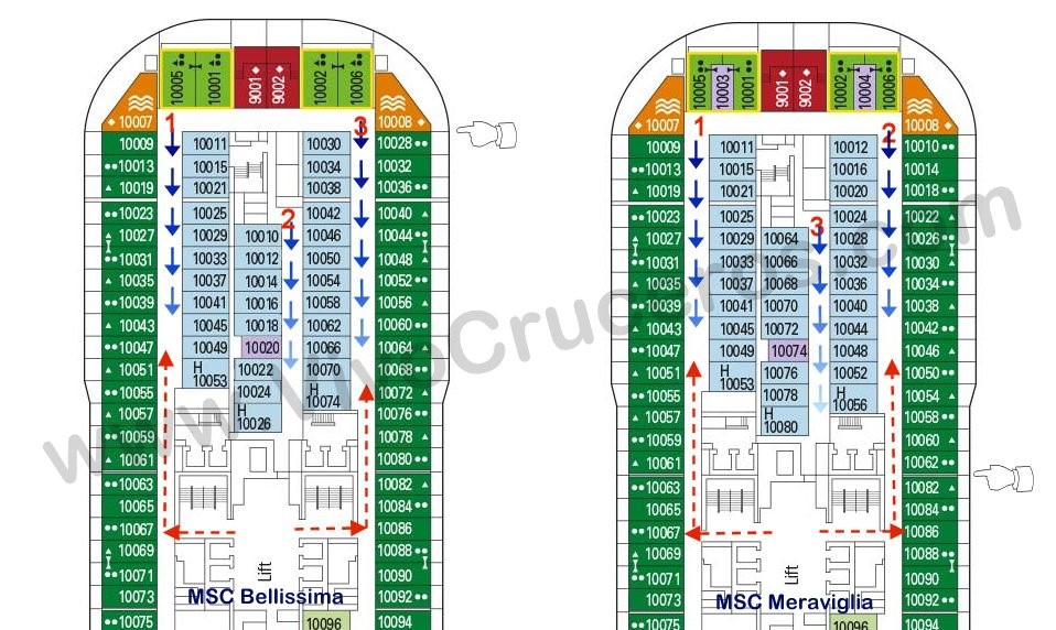 Comparativa Bellissima vs Meraviglia ejemplo renumeración camarotes